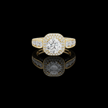 0.83 TCW Handcrafted Halo Ring Featuring A Radiant Round Center Lab Grown Diamond