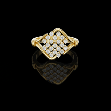 0.34 TCW Featuring a Cluster of Round Lab Grown Diamond in an Elegant Wave Framed Design