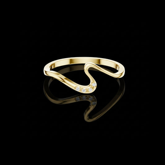 Curved Wave Lab Diamond Wedding Band