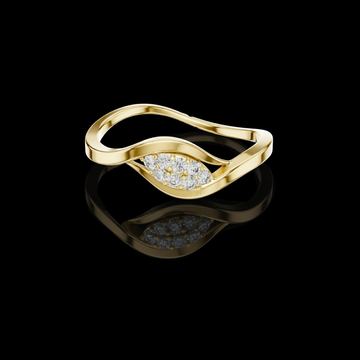 0.096 TCW Wave Design Ring Featuring a Sparkling Lab Grown Diamond Cluster Accent
