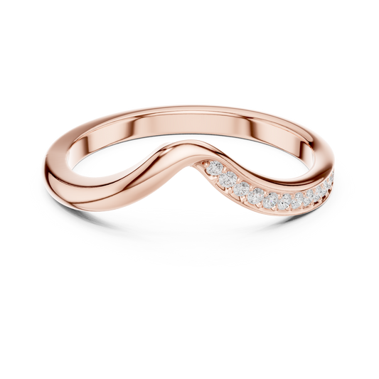 Curved Wave Lab Grown Diamond Band