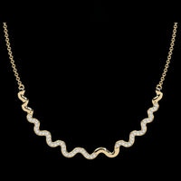 0.45 TCW Shiny Lab Grown Diamond Necklace Elegant Curved Design with Sparkling Stones Modern Jewelry