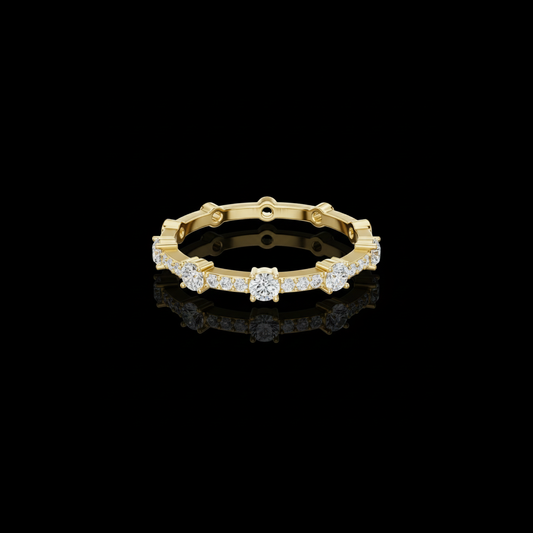 0.42 TCW Elegant Round Brilliant Cut Moissanite Diamond Eternity Ring Minimalist Luxury Jewelry for Women