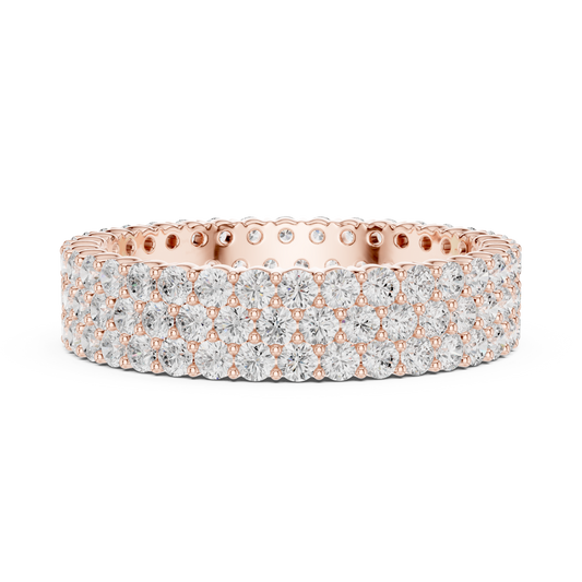 Round Cut Lab Grown Diamond Micro Pave Eternity Band Ring