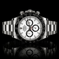 White Dial Chronograph Stainless Steel Ceramic Bezel Luxury Watch