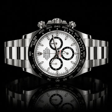 White Dial Chronograph Stainless Steel Ceramic Bezel Luxury Watch