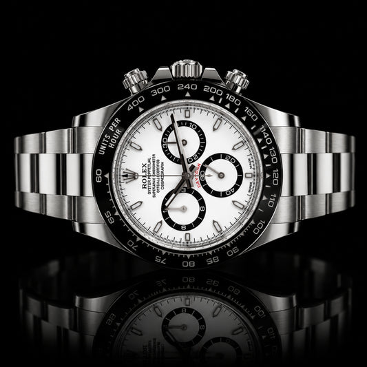 White Dial Chronograph Stainless Steel Ceramic Bezel Luxury Watch