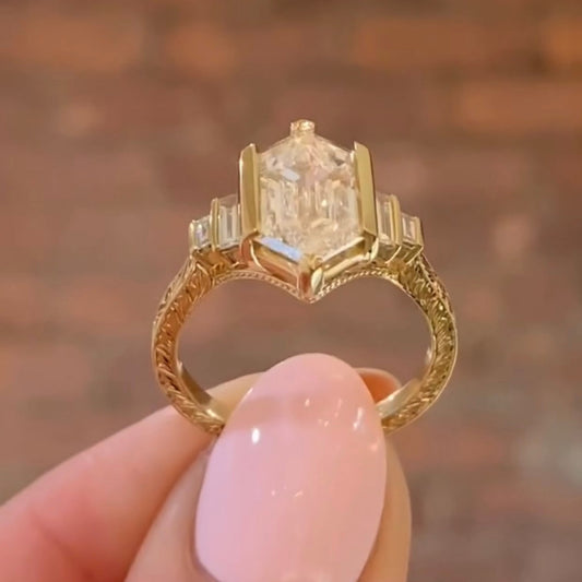 Dutch Marquise Lab Diamond Engagement Ring