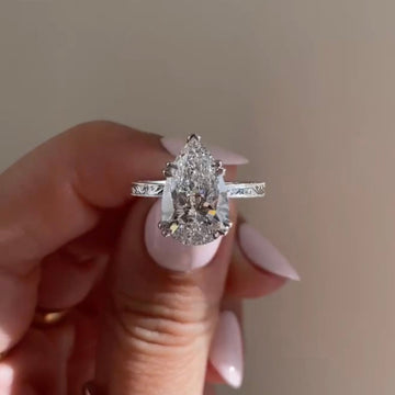 2.45 CT Elegant Lab Grown Solitaire Pear Cut Diamond Engagement Ring Design