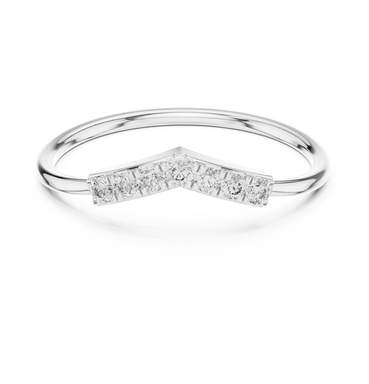 Minimalist Curve Lab Ground Round Diamond Promise Band