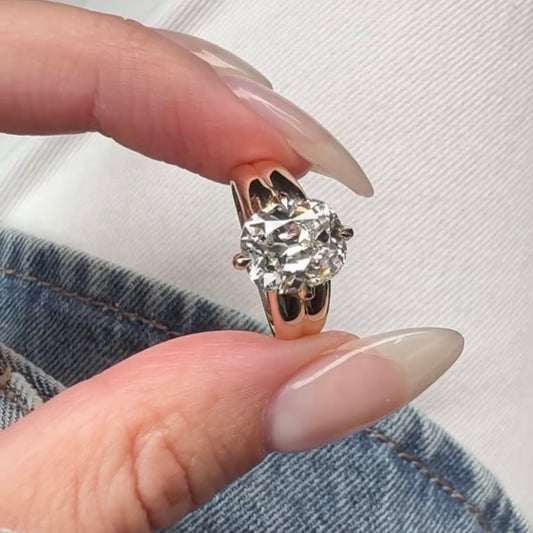 Cushion Lab Grown Solitaire Wedding Ring With Thick Band