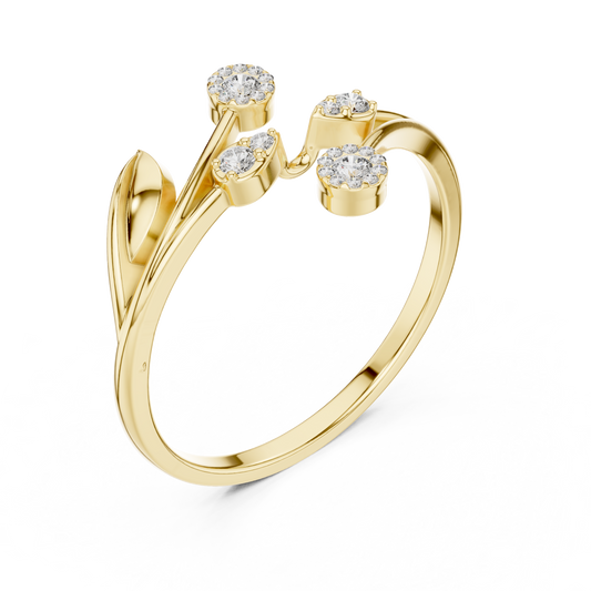 Nature-Inspired Moissanite Diamond Open Wrap Promise Ring