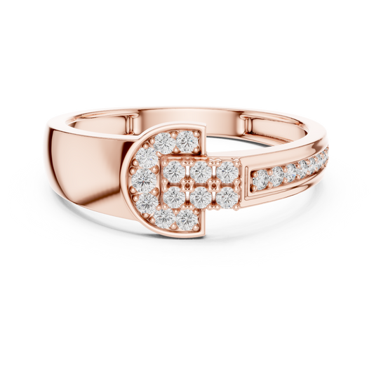 Round Lab Diamond Pave Statement Engagement Ring