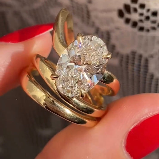 3.00 TCW Luxury Lab Grown Oval Cut Diamond Wrap Ring modern Engagement Jewelry