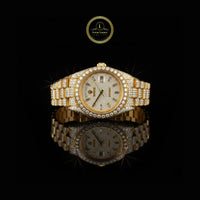 Exquisite Fully Iced-Out Moissanite Diamond Timepiece with Pave Set Dial