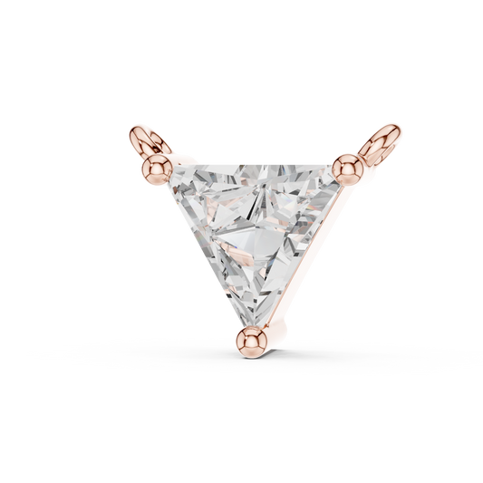Trillion Cut Solitaire Pendant with Center Moissanite