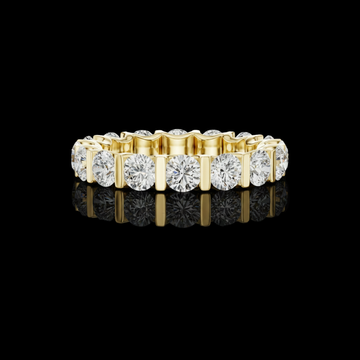 3.83 TCW Luxurious Eternity Ring Featuring Moissanite Round Brilliant Diamonds in Bold Prong Set