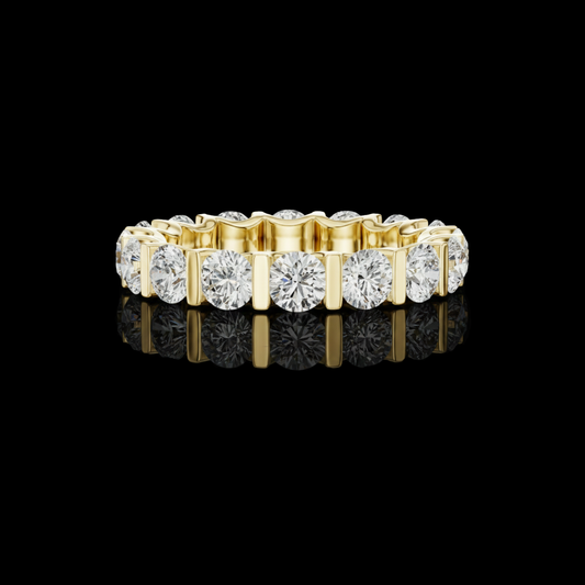 Round Brilliant Cut Lab Grown Diamond U-Prong Eternity Band Ring