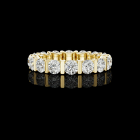 Round Brilliant Cut Moissanite Diamond U-Prong Eternity Band Ring