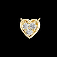 Heart Shape Pendant with Three Stone Cluster Moissanite