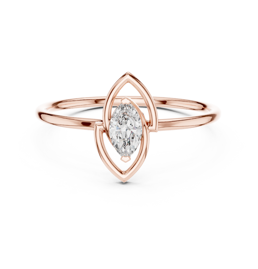 Minimalist Marquise Solitaire Lab Diamond Ring