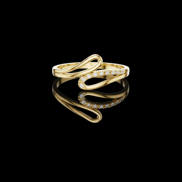 0.04 CT Graceful Open Swirl Ring Featuring Sparkling Moissanite Pave Diamond Accents for a Modern Look