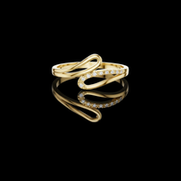 Open Swirl Moissanite Diamond Pave Ring