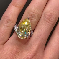 Pear Cut Moissanite Diamond Split Shank Engagement Ring