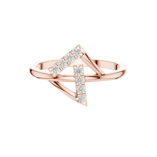 Geometric Princess Cut Lab Diamond Promise Ring